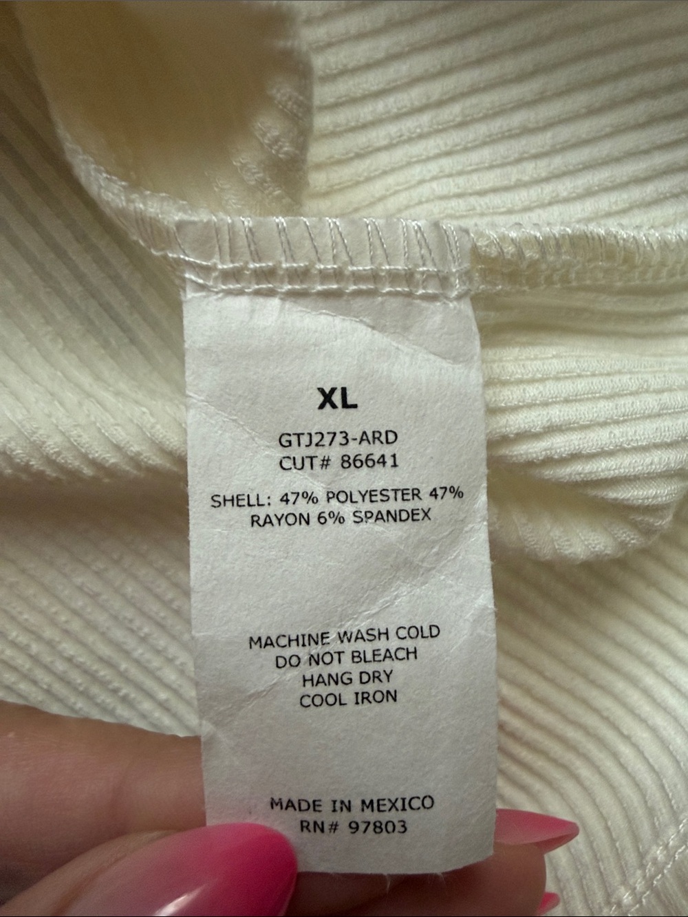 Sleeveless Cream Button-Front Ribbed Top - Picture 3 of 4